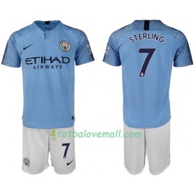 Levné Manchester City STERLING 7 Dětské Domácí Fotbalové dresy 2018-2019 Krátký Rukáv